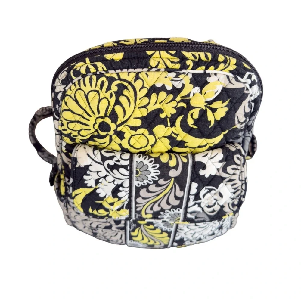 Vera Bradley Backpack Retired Baroque Yellow Black‎ Quilted Cotton Bag